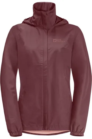 Jack Wolfskin Stormy Point 2L Waterproof Jacket, Red Ochrew