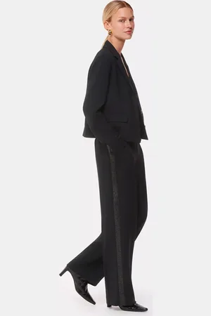 Whistles Quinn Sequin Stripe Straight Leg Trousers