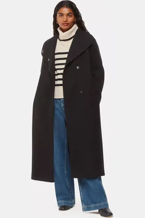 Whistles Petite Morgan Funnel Neck Pure Wool Coat