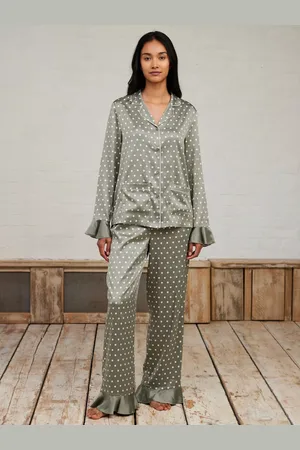 Chelsea Peers Spot Long Sleeve Satin Pyjamas