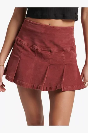Superdry Vintage Pleated Cord Mini Skirt