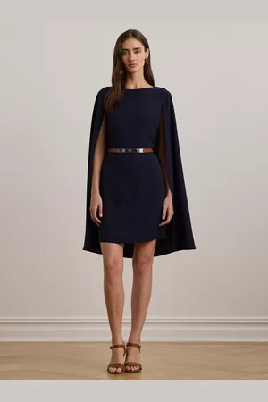 Ralph Lauren Petra Cape Georgette Cocktail Mini Dress