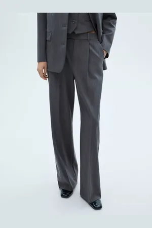 MANGO Tauro Pinstripe Straight Leg Trousers