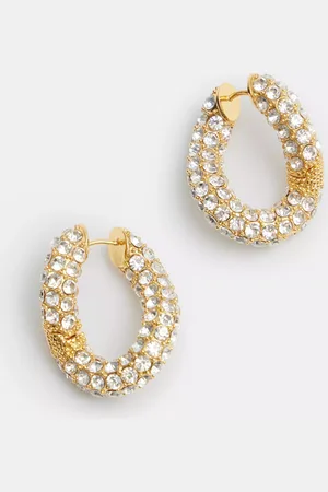 Hush Puppies Large Pia Crystal Pave Twist Hoop Earrings