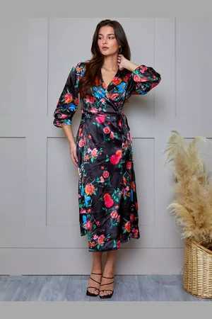 Chi Chi London Floral Wrap Dress
