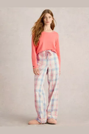 White Stuff Nina Check Organic Blend Pyjama Bottoms