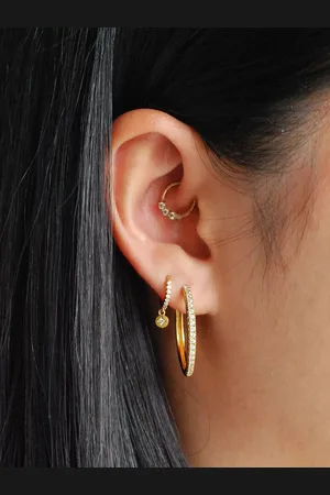 Astrid & Miyu Crystal Large Hinge Hoop Earrings