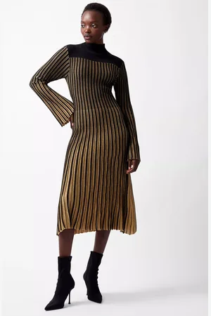 French Connection Journee Metallic Stripe Dress