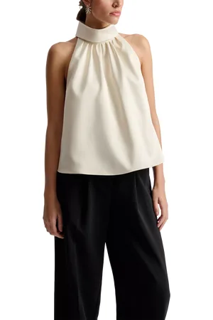 By Malina Minea Halterneck Satin Top