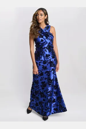 Gina Bacconi Flocked Taffeta Dress