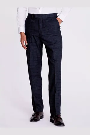 Moss Regular Fit Check Suit Trousers