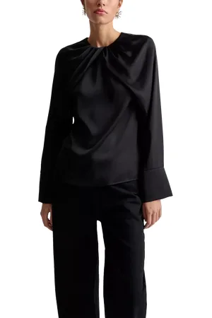 By Malina Evie Pleat Neck Top