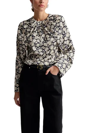 By Malina Evie Floral Pleat Front Top