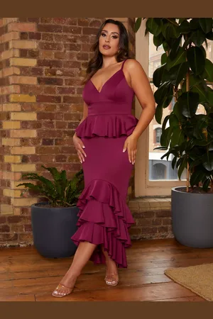 Chi Chi London Ruffle Bodycon Midi Dress