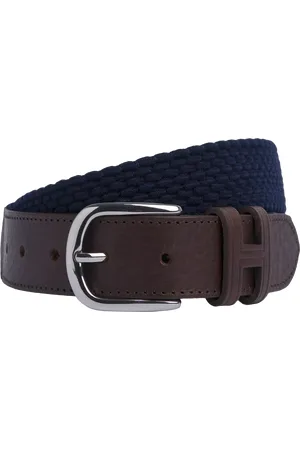 Hackett Braided Leather Tip Belt, Burgundy Red