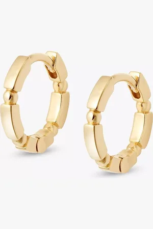 Daisy London Stacked Bead and Bar Huggie Hoop Earrings