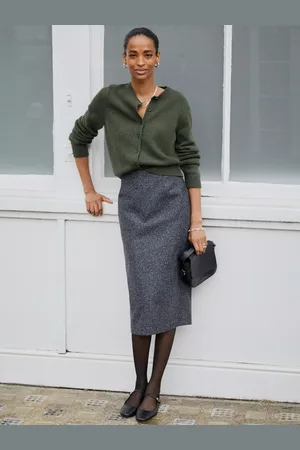 Baukjen Eliza Wool Blend Pencil Skirt
