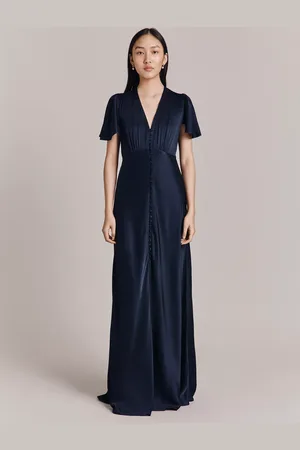 Ghost Delphine Bias Cut Satin Maxi Dress
