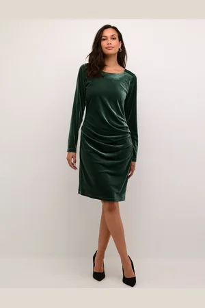 Kaffe Kelly Velvet Draped Shift Dress