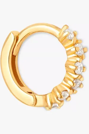 Astrid & Miyu Crystal Tiny Single Huggie Hoop Earring