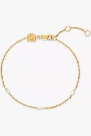 Astrid & Miyu Navette Cubic Zirconia Chain Bracelet
