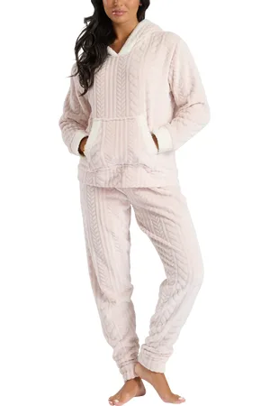Loungeable Cable Cut Fleece Pyjamas