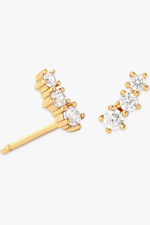 Astrid & Miyu Glimmer Crystal Climber Stud Earrings
