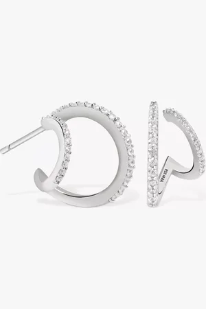 Astrid & Miyu Aurora Illusion Crystal Double Hoop Earrings