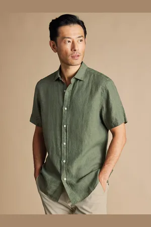 Charles Tyrwhitt Linen Slim Fit Short Sleeve Shirt
