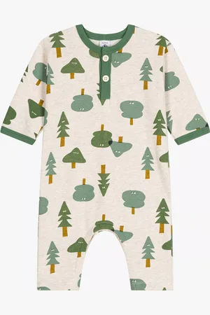 Petit Bateau Baby Cotton Fleece Forest Print Bodysuit