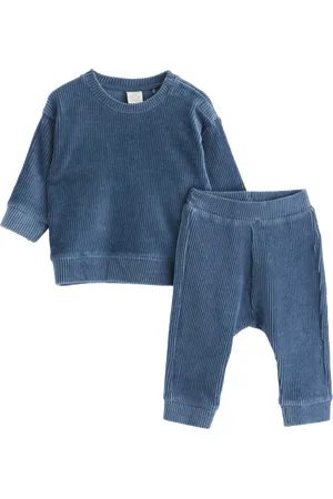 Lindex Baby Striped Velour Jumper and Trousers Set