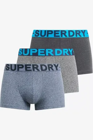 Superdry Organic Cotton Logo Waistband Trunks, Pack of 3
