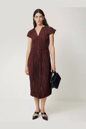Jigsaw Plisse Belted Dress