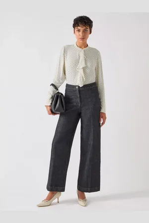 L.K. Bennett Cody Frill Polka Dot Blouse