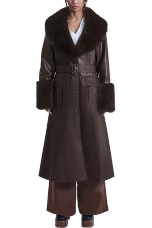 James Lakeland Faux Leather Military Coat
