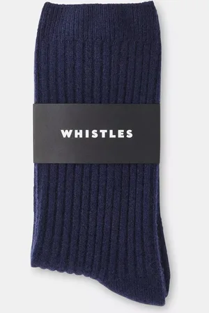 Whistles Ribbed Pure Cashmere Socks, , One Size