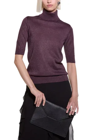 Sisley Sparkle Short Sleeve Roll Neck Jumper