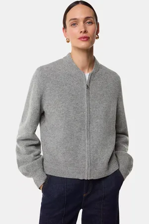 Whistles Zip Front Bomber Knit Jacket