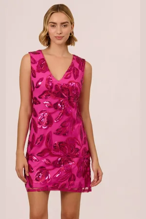 Adrianna Papell Floral Sequin Mini Dress