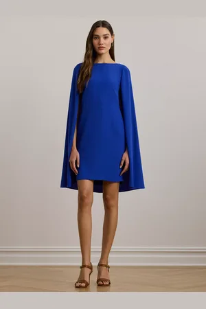 Ralph Lauren Lauren Petra Georgette Cape Cocktail Mini Dress