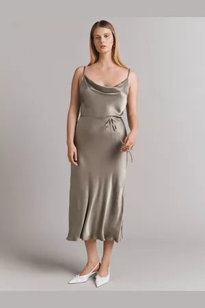 Ghost Alice Satin Bias Cut Midi Dress