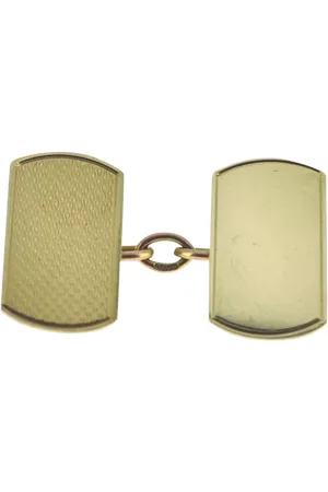 Vintage Fine Jewellery Pre-Loved 9ct Rectangle Cufflinks, Dated Birmingham 1979