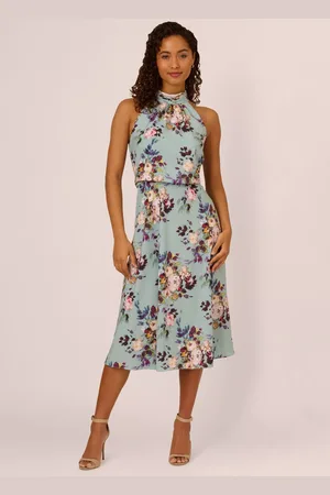 Adrianna Papell Floral Blouson Chiffon Dress
