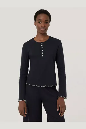 Jigsaw Pointelle Henley Pyjama Top