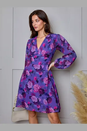 Chi Chi London Plus Size Long Sleeve Floral Mini Dress