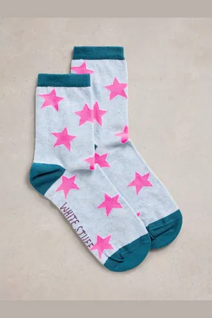 White Stuff Star Print Organic Cotton Rich Socks