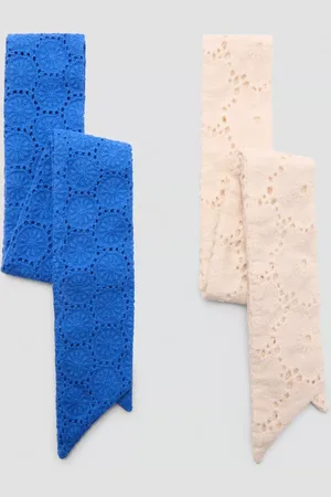 MANGO Tania Embroidered Belts, Pack of 2