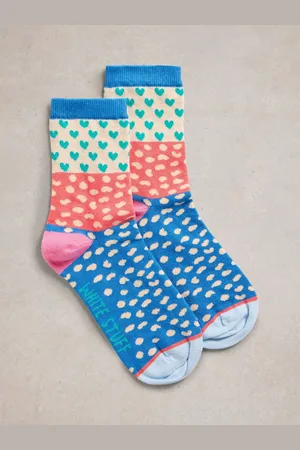 White Stuff Heart Organic Cotton Rich Ankle Socks