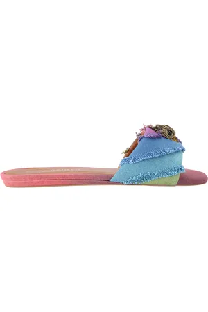 Kurt Geiger Kensington Denim Flat Slider Sandals