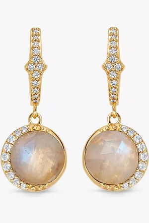 ASTLEY CLARKE White Sapphire and Moonstone Luna Drop Earrings